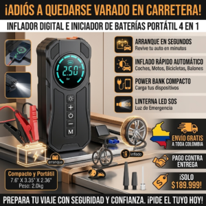 Compresor e iniciador de Baterias Portatil